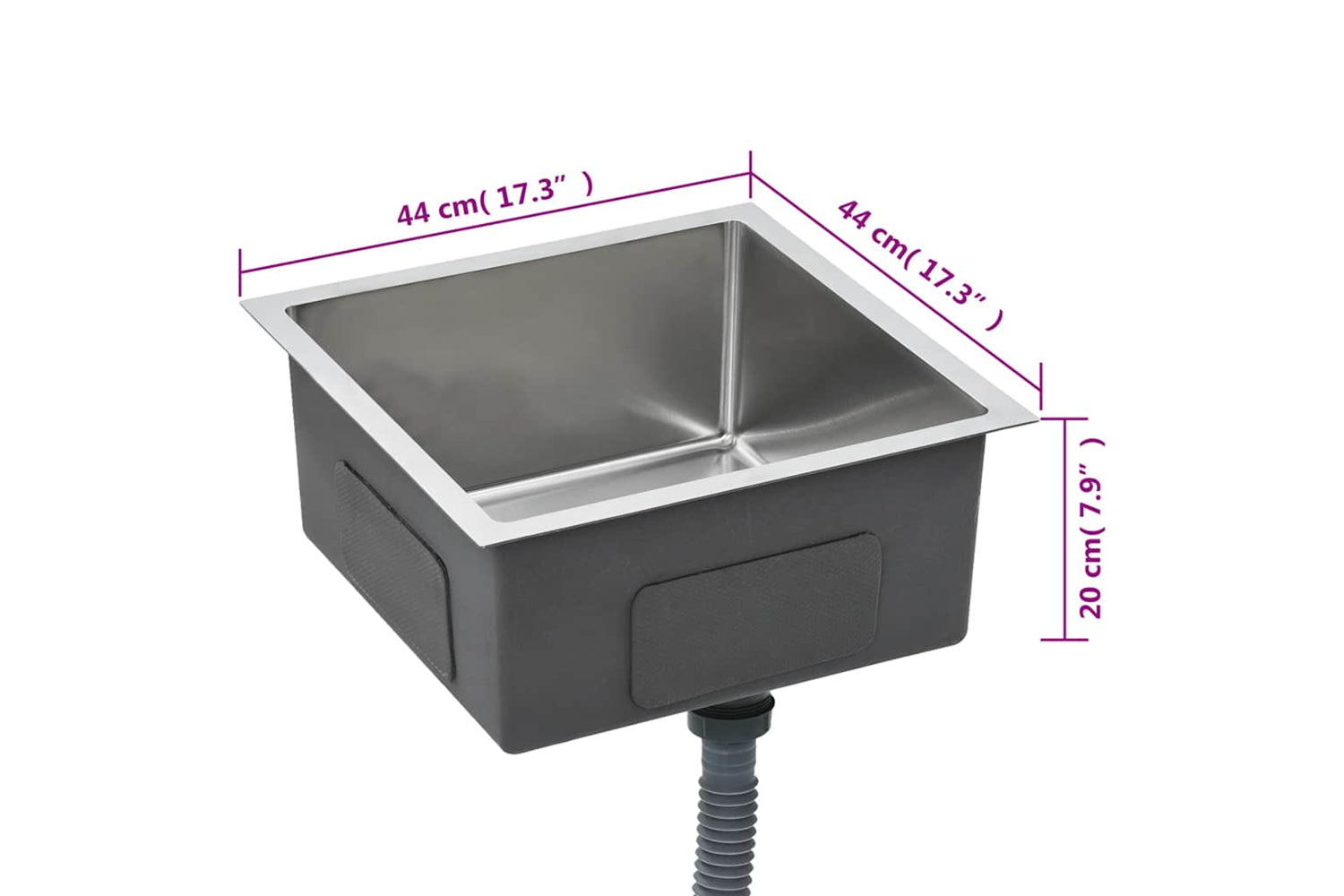 Vidaxl 145077 Handmade Kitchen Sink Stainless Steel-7