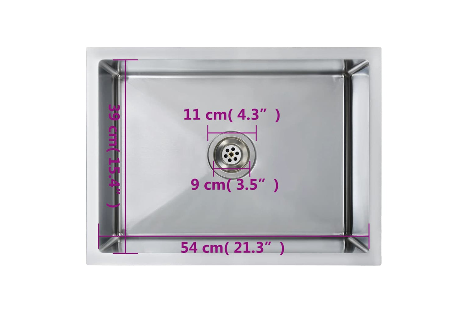 Vidaxl 145078 Handmade Kitchen Sink Stainless Steel-8