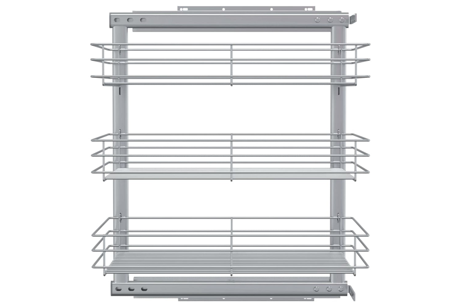 vidaXL 50970 3-tier Pull-out Kitchen Wire Basket Silver 47x35x56cm-3