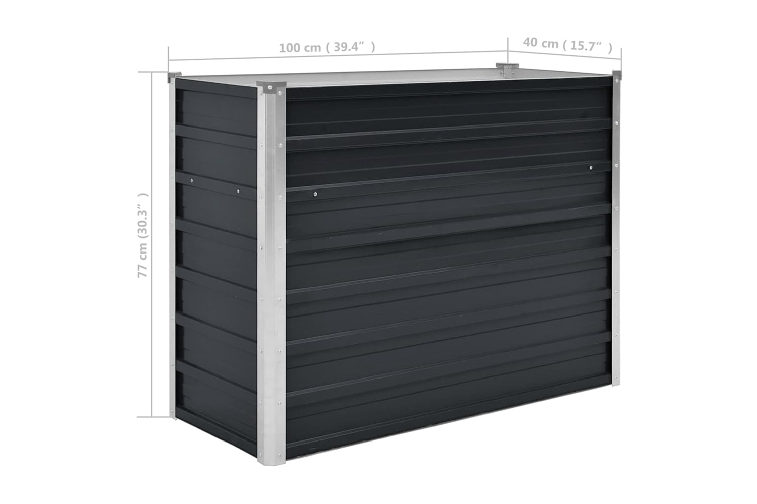 Vidaxl Garden Raised Bed Anthracite 100x40x77 Cm Galvanised Steel-7