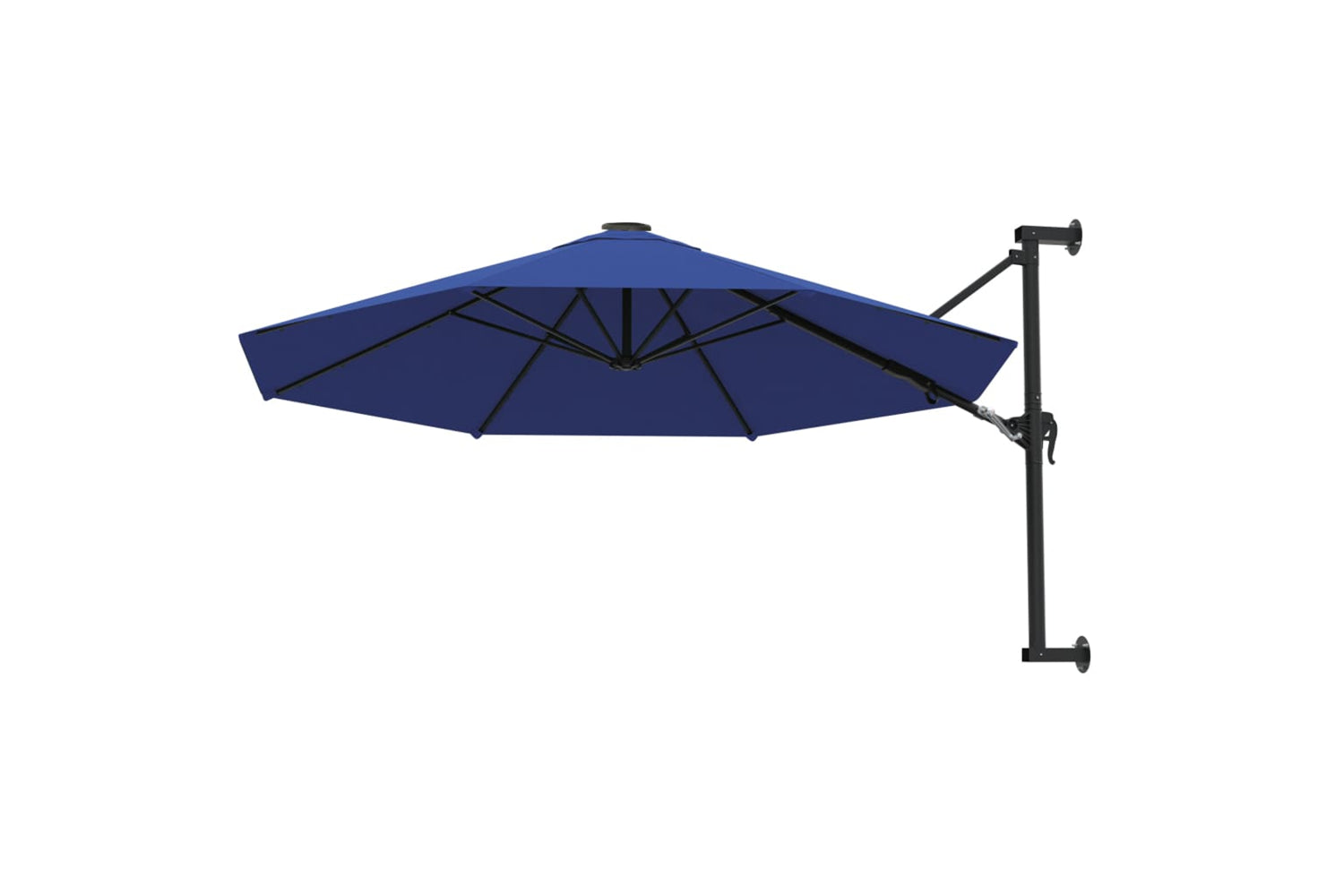 vidaXL Wall-mounted Parasol With Metal Pole 300cm Blue-3
