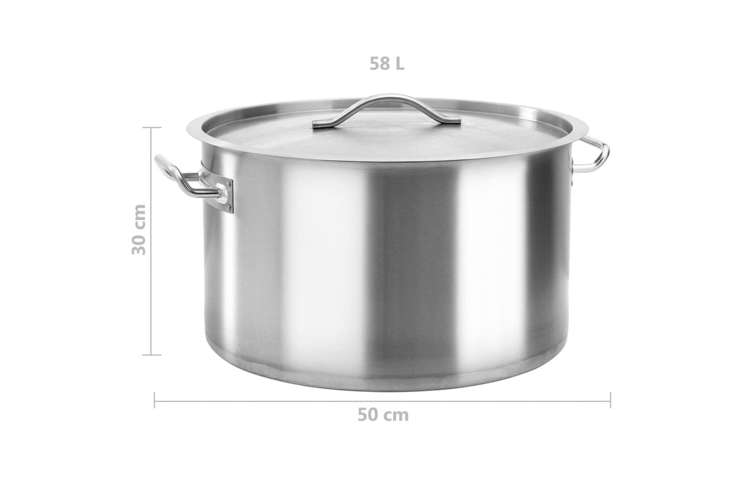 vidaXL 51141 Stock Pot 58 L 50x30cm Stainless Steel-7