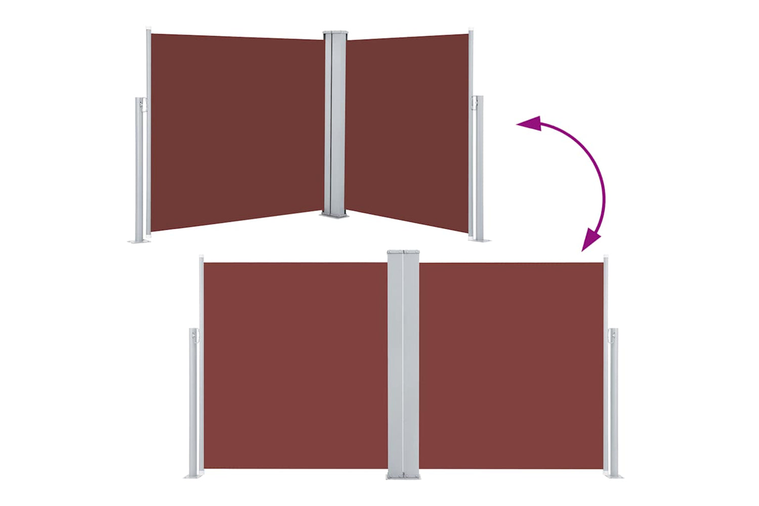 vidaXL 48445 Retractable Side Awning Brown 100x600cm-4