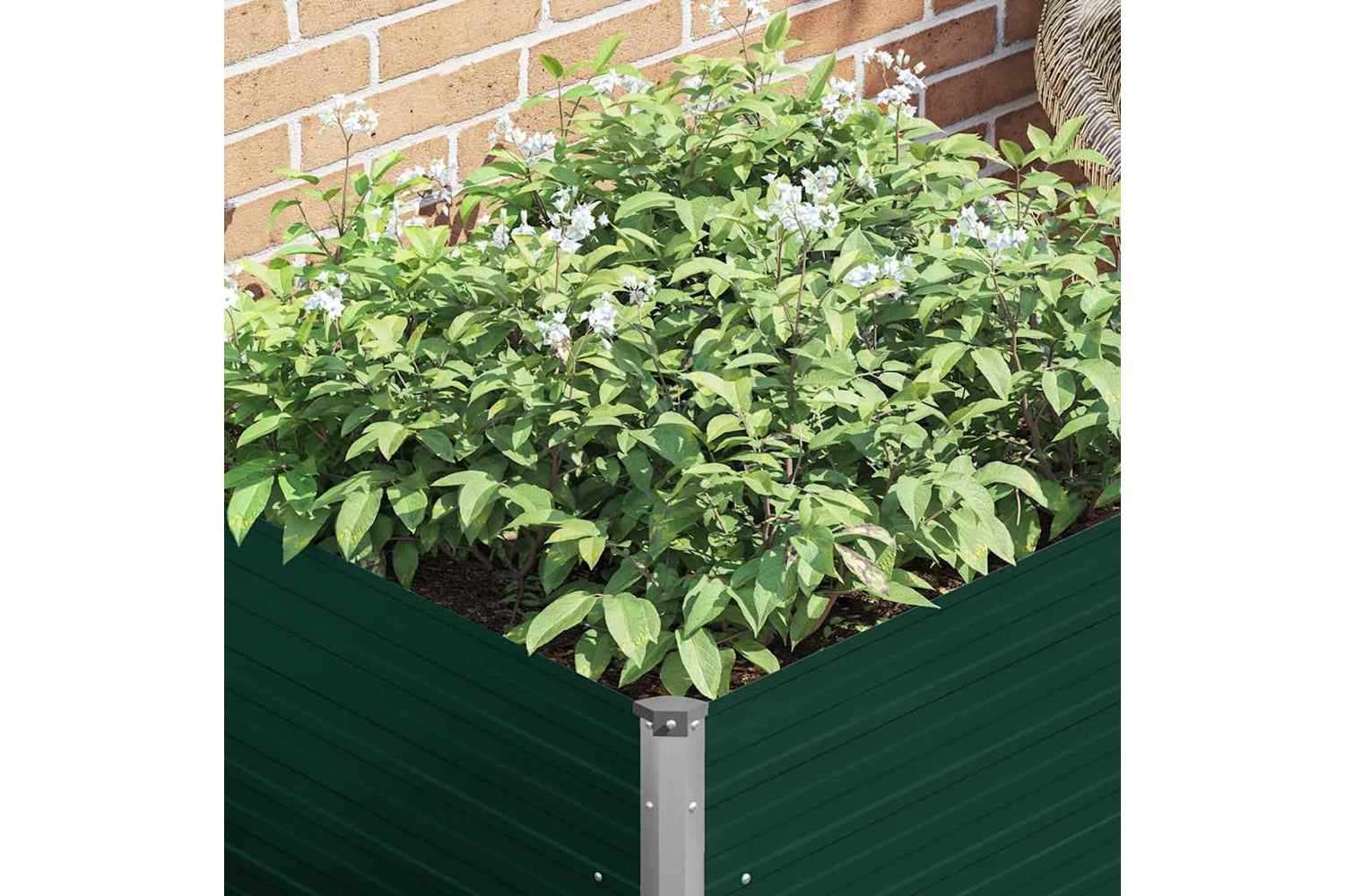 Vidaxl Raised Garden Bed 100x100x77 Cm Galvanised Steel Green-3