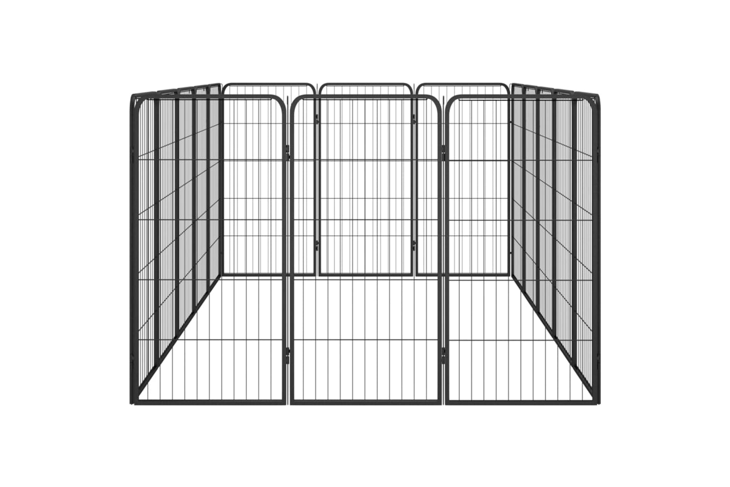 vidaXL 3115960 16-panel Dog Playpen Black 50x100cm Powder-coated Steel-4