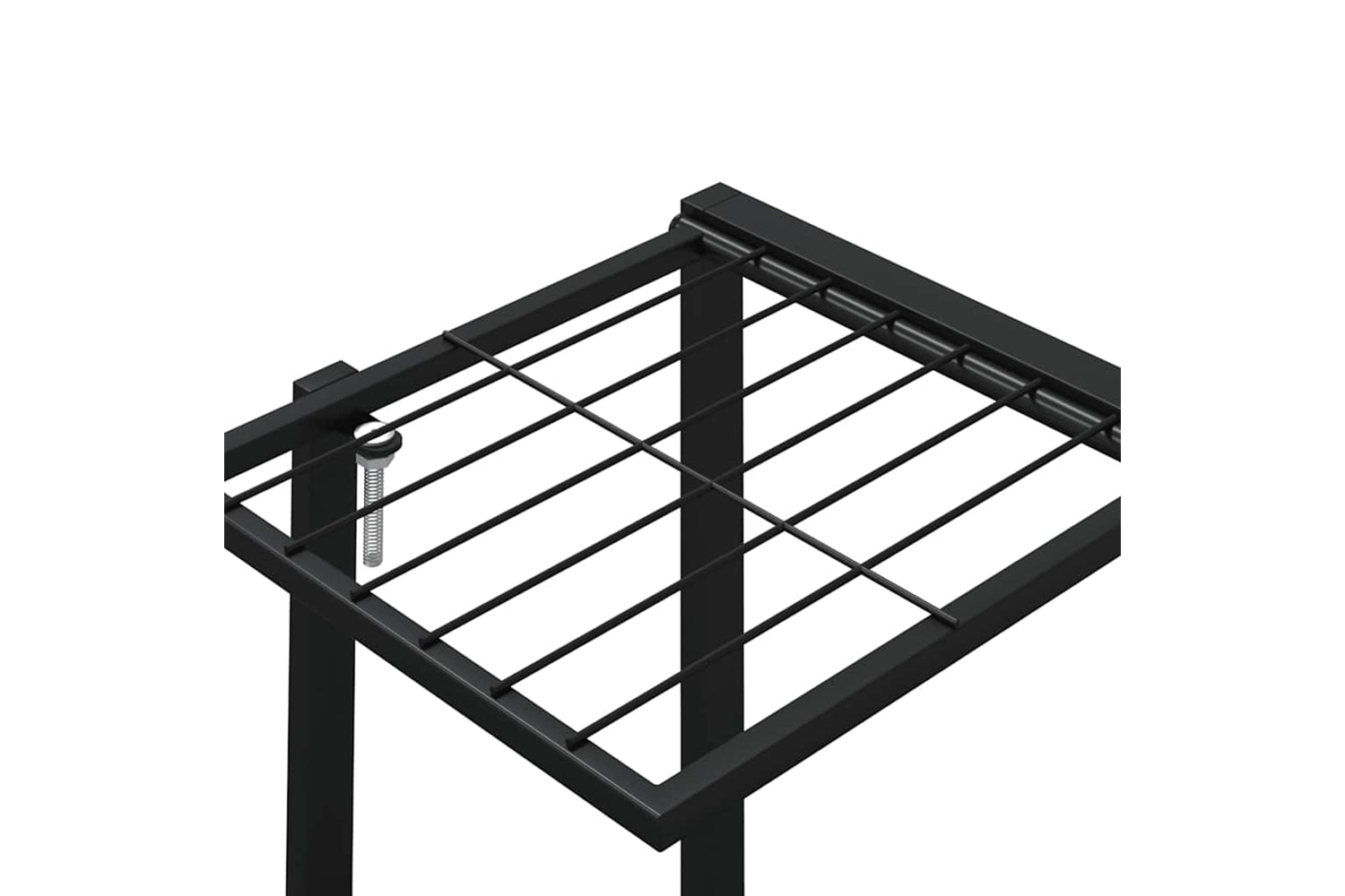 vidaXL 343121 Flower Stand With Wheels 94.5x24.5x91.5cm Black Iron-7