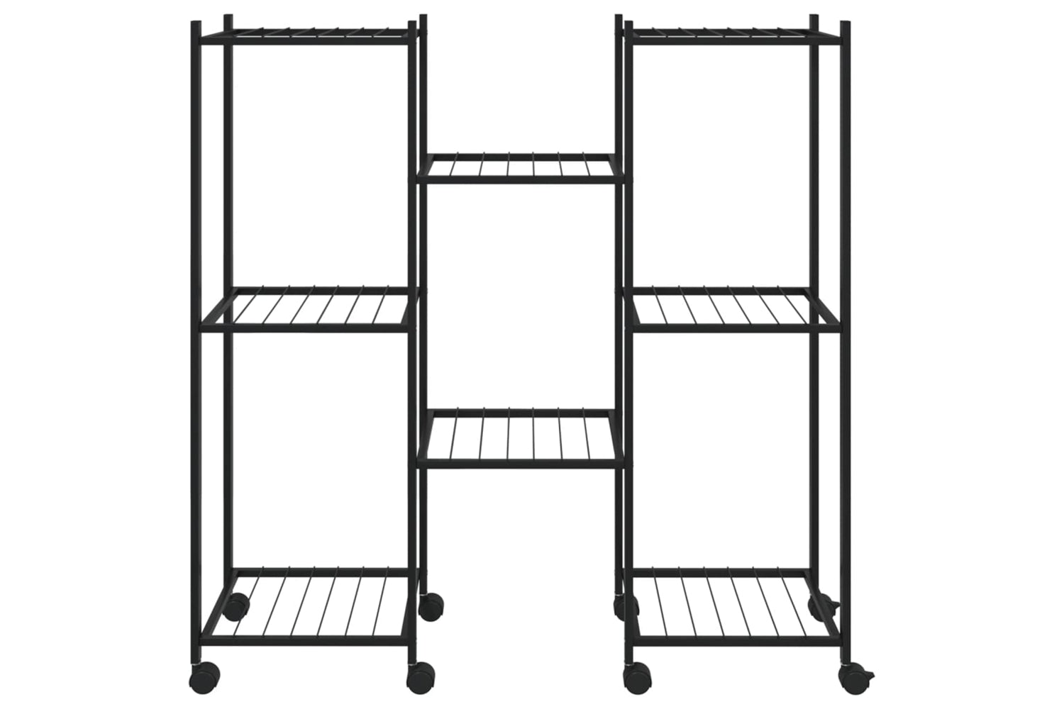 vidaXL 343128 Flower Stand With Wheels 83x25x83.5cm Black Iron-2