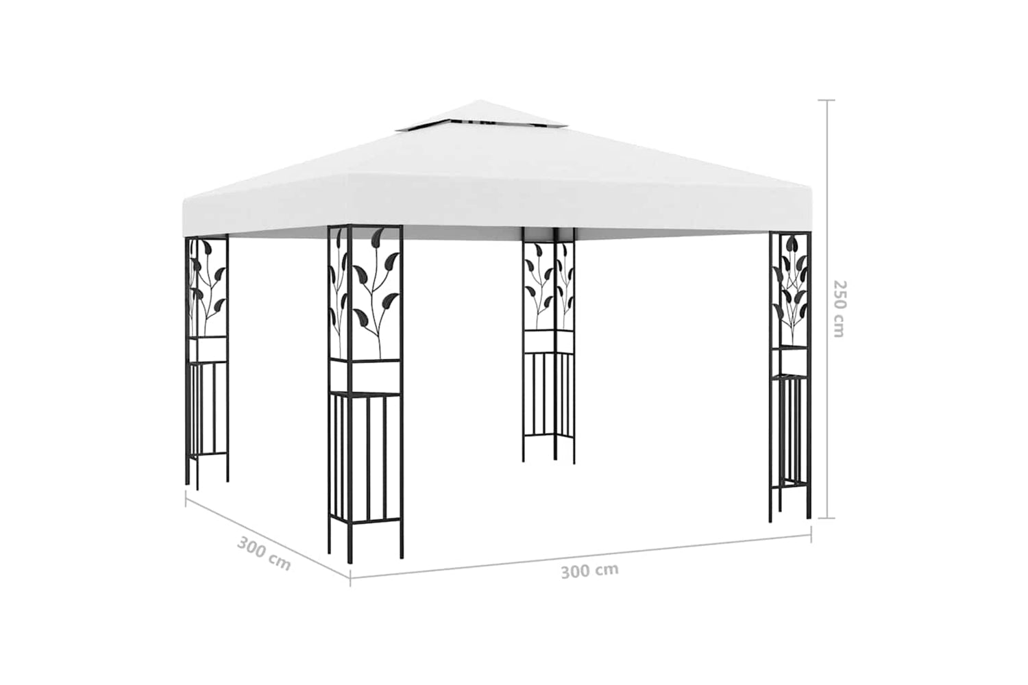 Vidaxl 3070311 Gazebo With Led String Lights 3x3 M White-8
