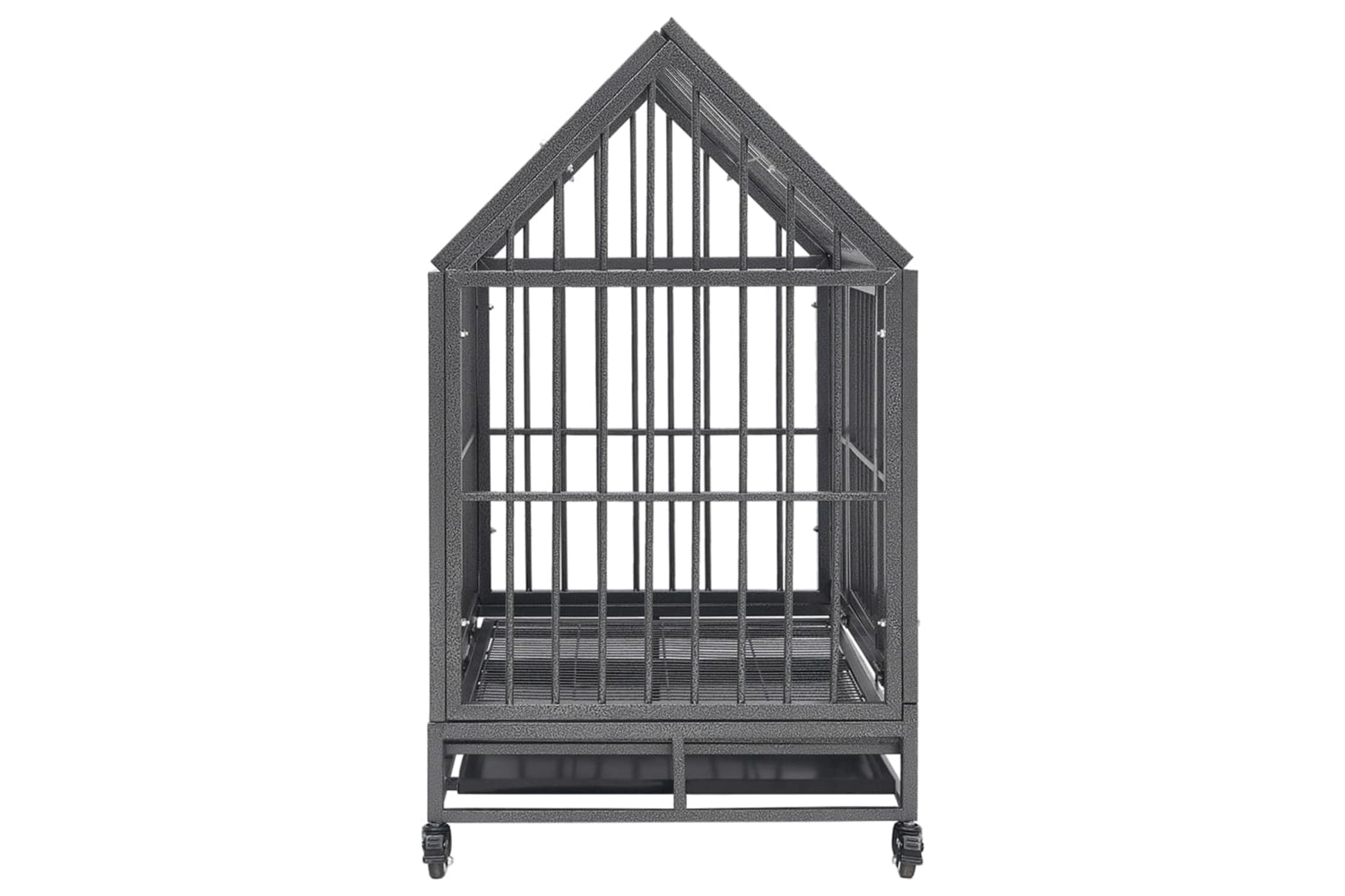 vidaXL 171493 Dog Cage With Wheels And Roof Steel 92x62x106cm-4