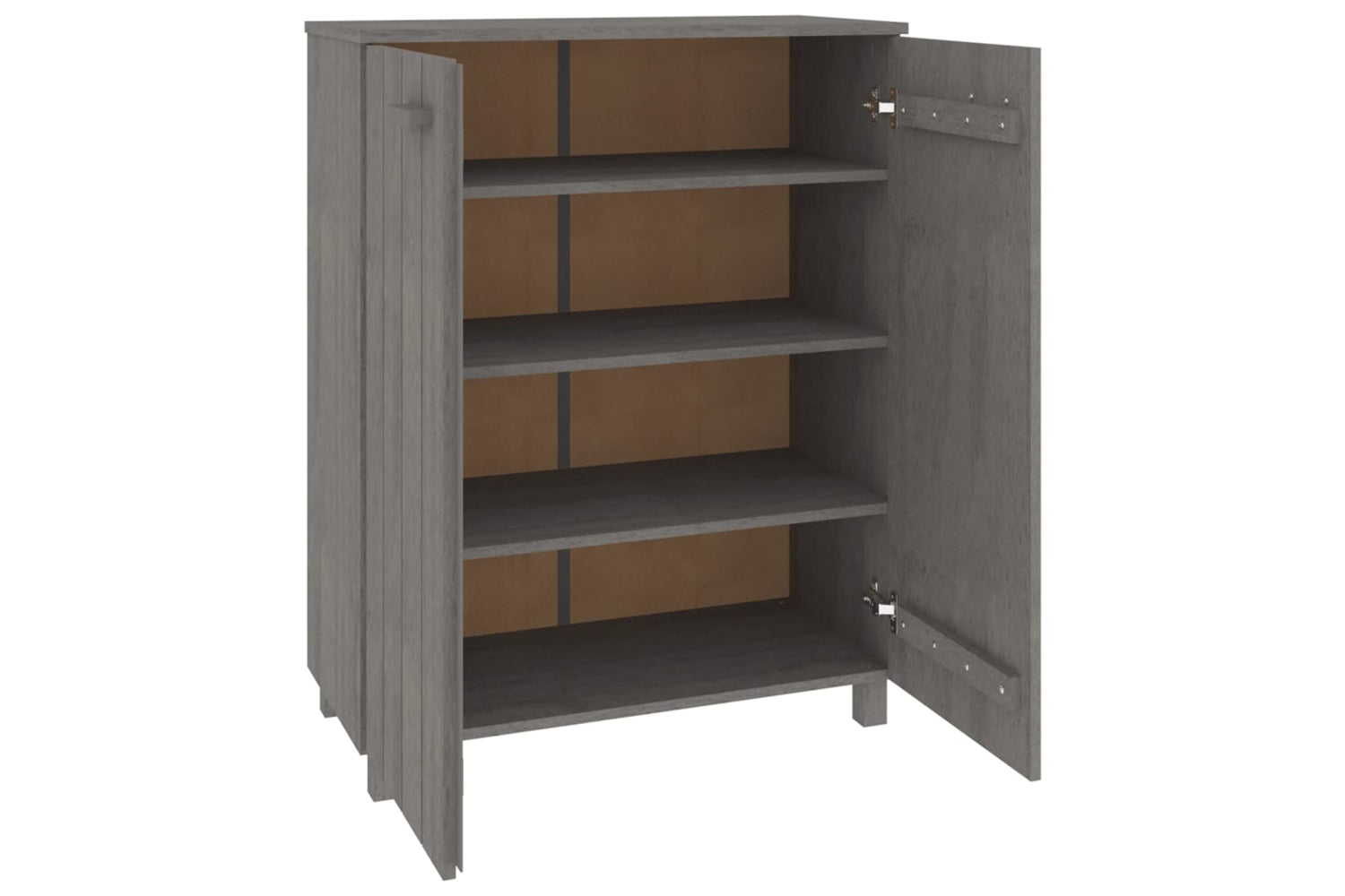 vidaXL Shoe Cabinet Hamar Light Grey 85x40x108cm Solid Wood Pine-4