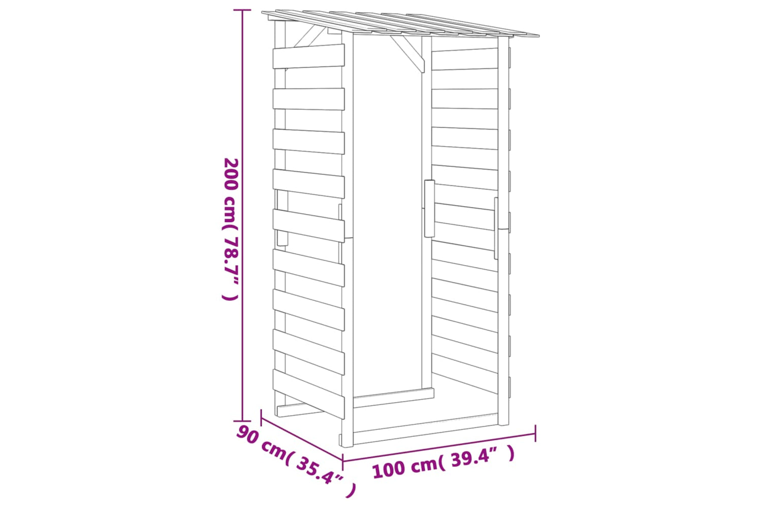 vidaXL 3096650 Pergolas With Roofs 4 Pcs 100x90x200cm Impregnated Pinewood-7
