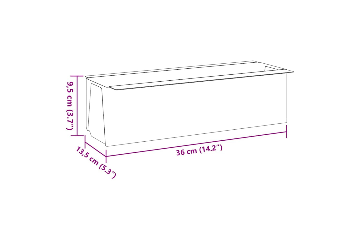 vidaXL 318302 Flower Boxes For Euro Pallets 12 Pcs Grey 36x13.5x9.5cm Pp-7