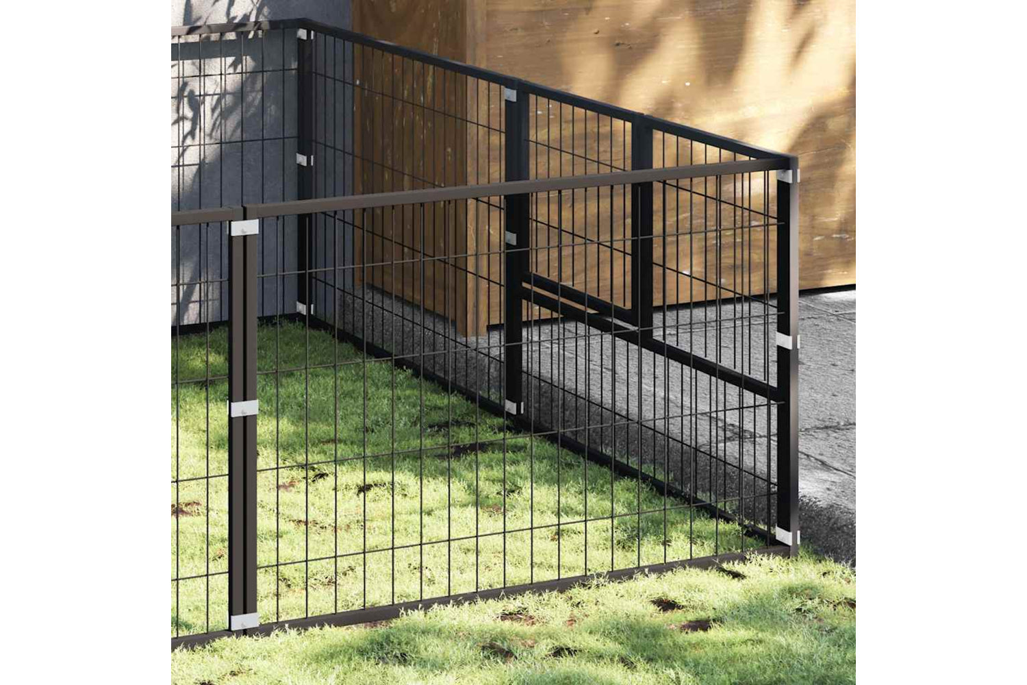 Vidaxl 3082113 Dog Kennel Black 12 M2 Steel-2