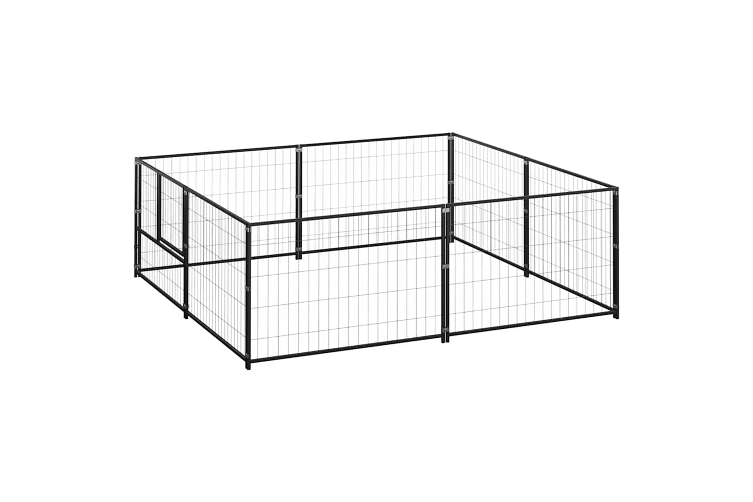 Vidaxl 3082109 Dog Kennel Black 4 M2 Steel-2