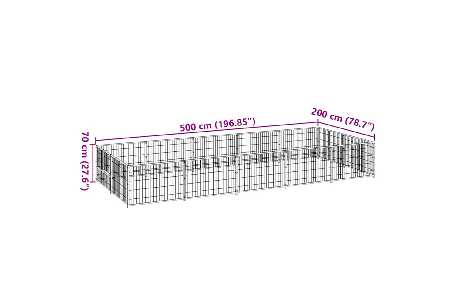 Vidaxl 3082112 Dog Kennel Black 10 M2 Steel-6
