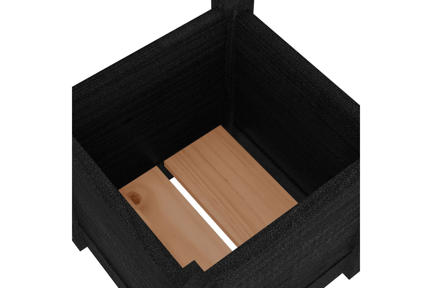 vidaXL 810531 Garden Planters 2 Pcs Black 31x31x31cm Solid Pinewood-6