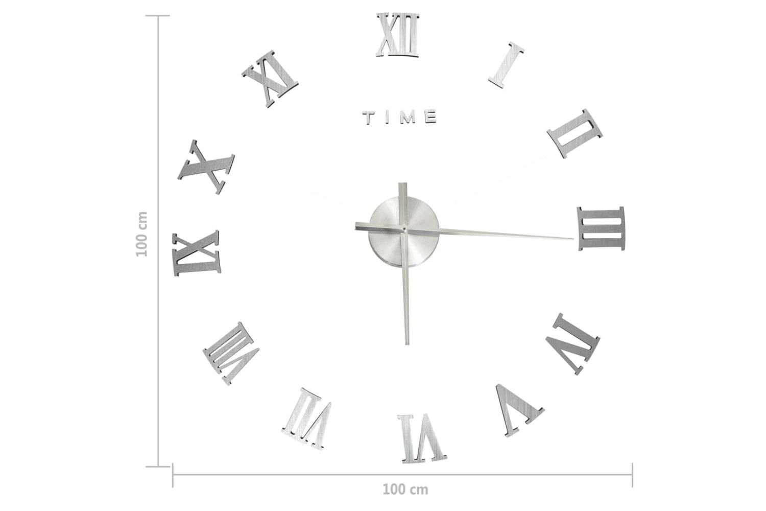 Vidaxl 325161 3D Wall Clock Modern Design 100 cm | Silver-4