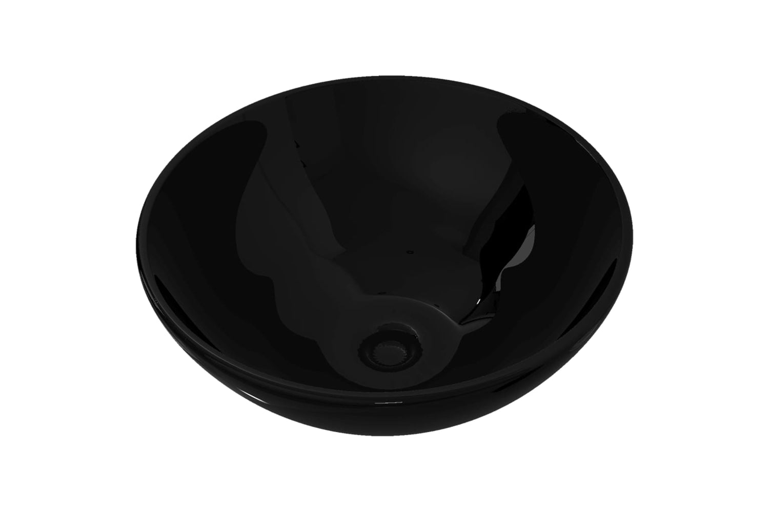 Vidaxl 141929 Ceramic Bathroom Sink Basin Black Round