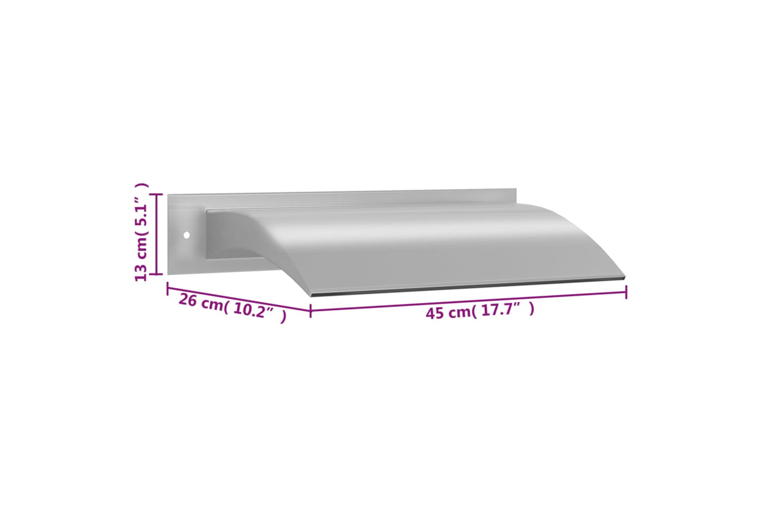 vidaXL Pool Fountain Silver 45x26x13cm Stainless Steel-7