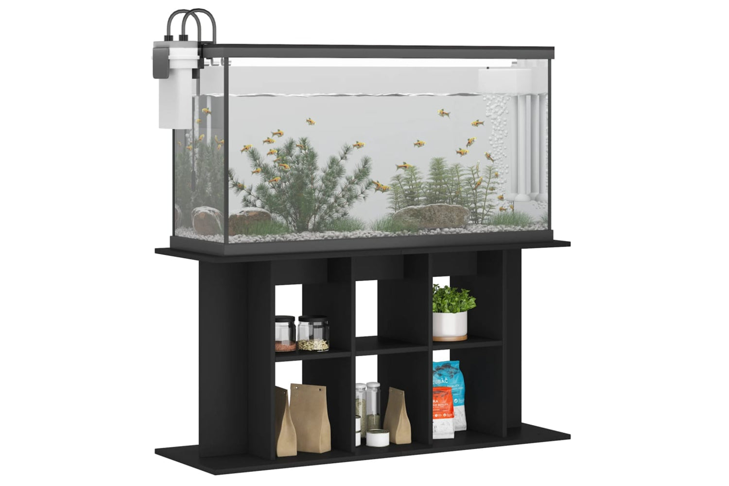 vidaXL 833592 Aquarium Stand Black 120x40x60cm Engineered Wood-2