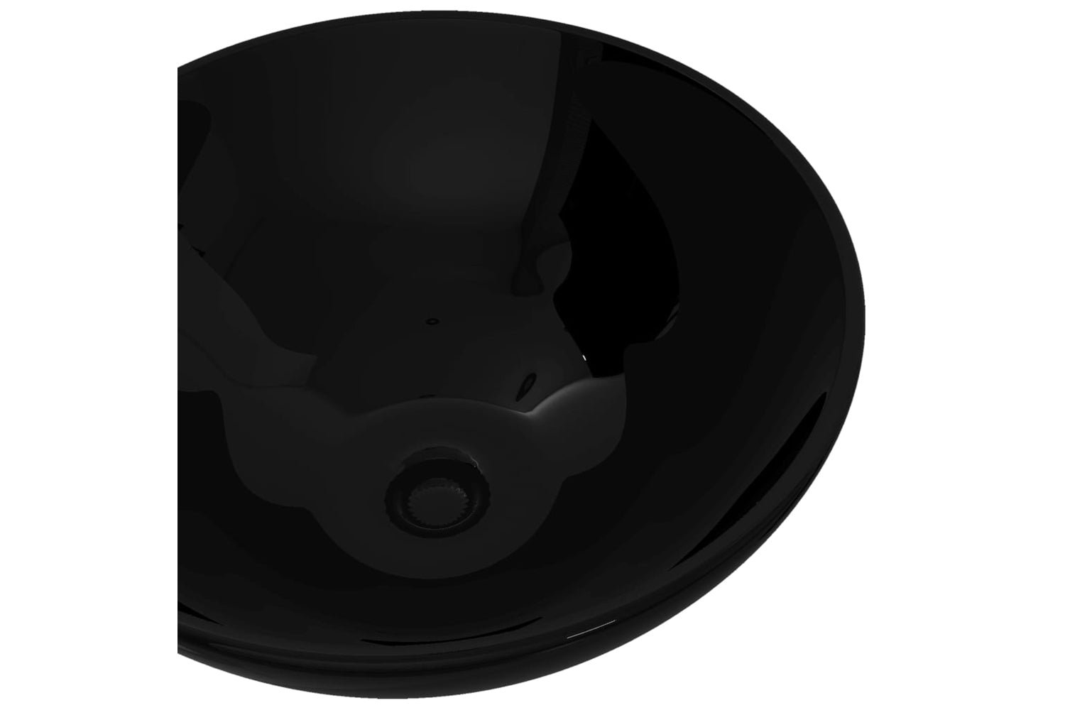 Vidaxl 141929 Ceramic Bathroom Sink Basin Black Round-2