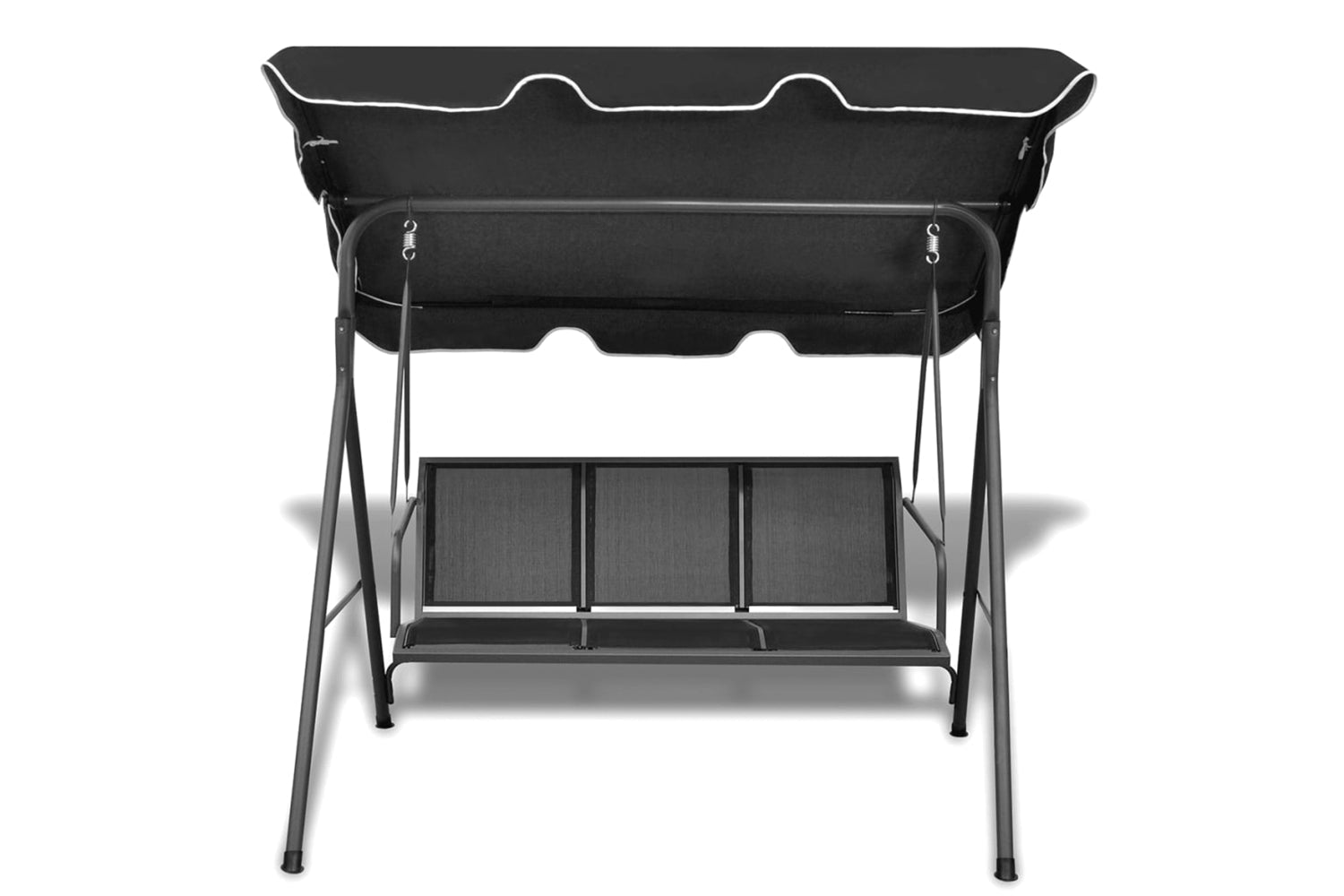 Vidaxl Garden Swing Bench With Canipy Black-2