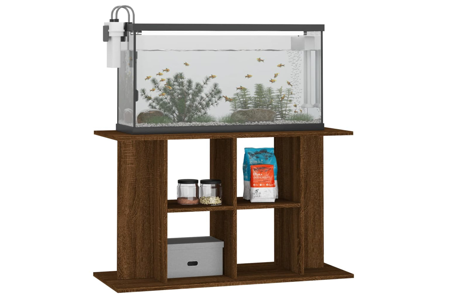 vidaXL 833590 Aquarium Stand Brown Oak 100x40x60cm Engineered Wood-2