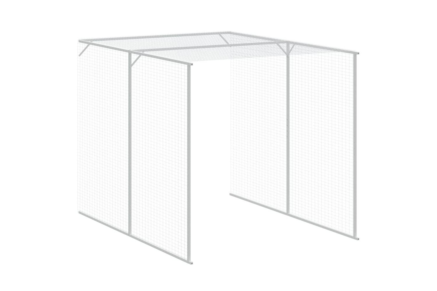 vidaXL 3189109 Chicken Cage With Run Anthracite 165x455x181cm Galvanised Steel-6