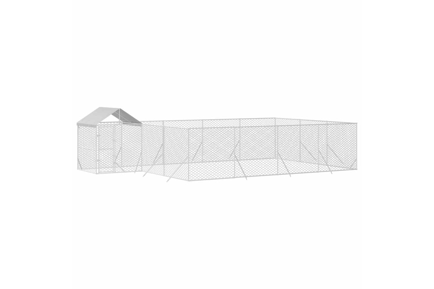 Vidaxl 3190472 Outdoor Dog Kennel With Roof Silver 10x6x2.5 M Galvanised Steel-2