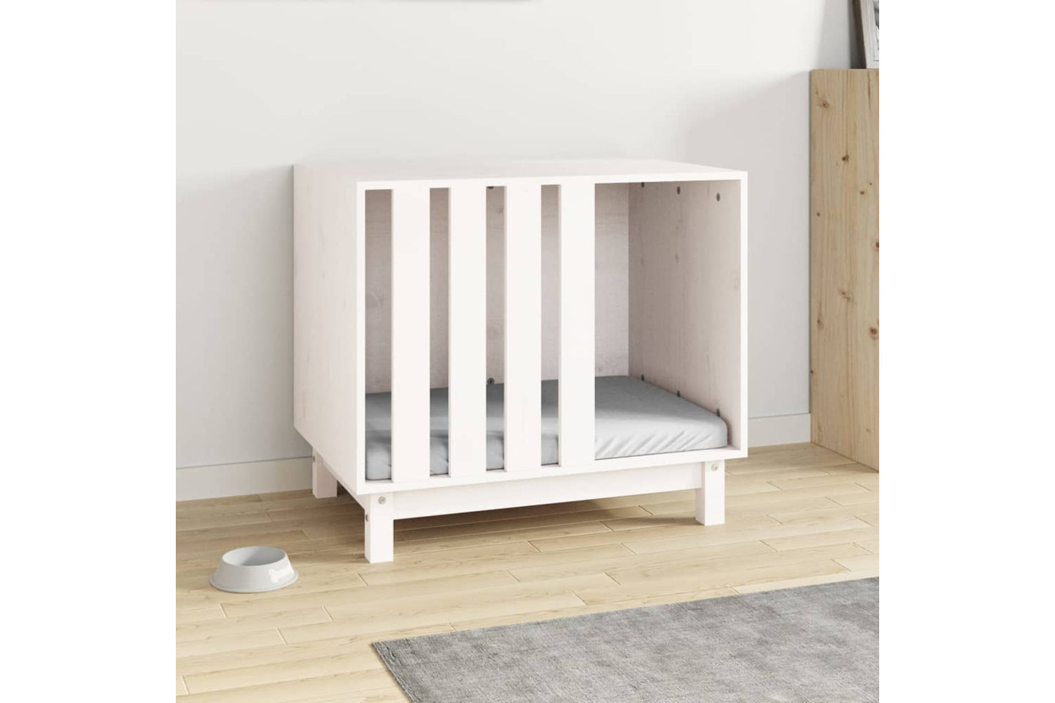 vidaXL 822482 Dog House White 70x50x62cm Solid Wood Pine-2