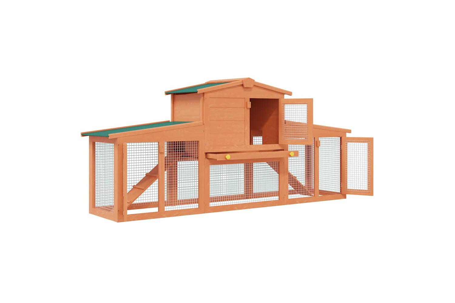 Vidaxl 170163 Large Rabbit Hutch Small Animal House Pet Cage With Roofs Wood-3