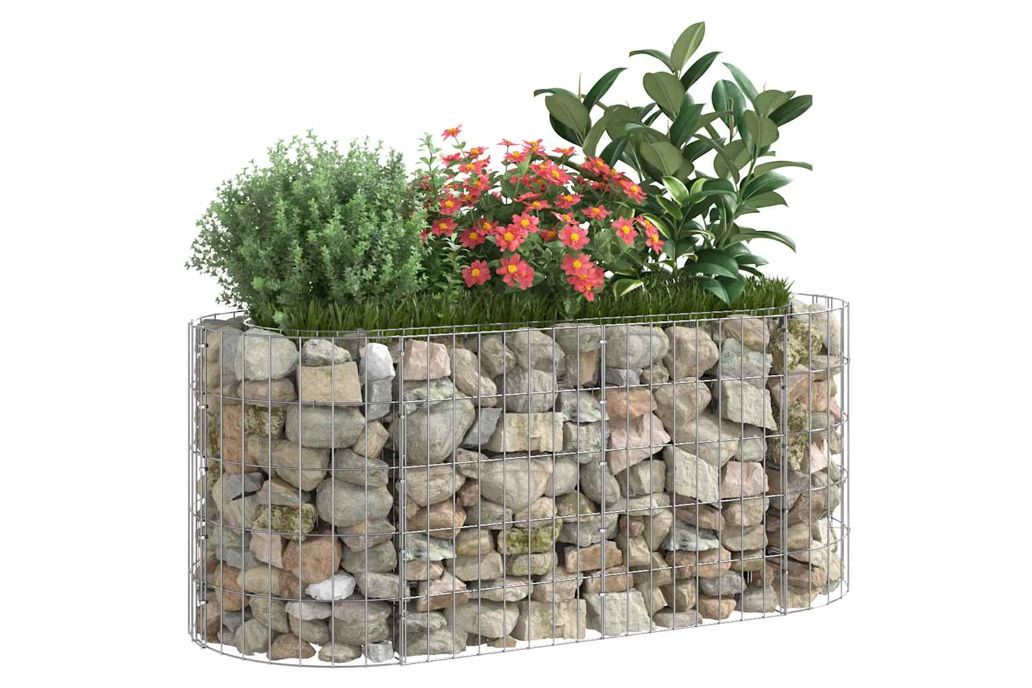 vidaXL 152024 Gabion Raised Bed Galvanised Iron 120x50x50cm-2