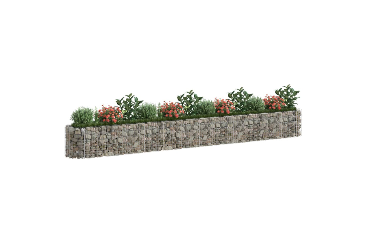 vidaXL 152029 Gabion Raised Bed Galvanised Iron 470x50x50cm-2