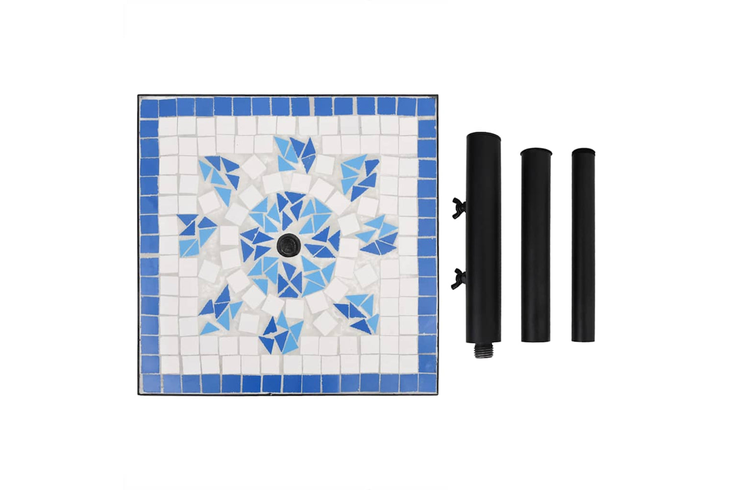 Vidaxl Parasol Base Blue And White Square 12 Kg-5