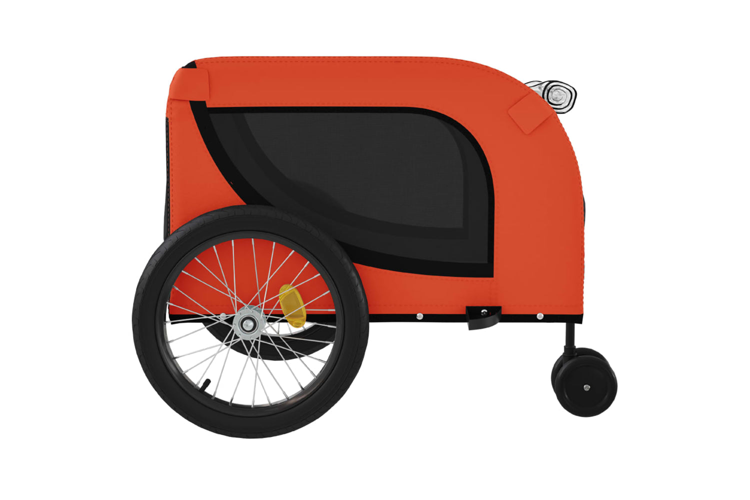 Vidaxl 94026 Pet Bike Trailer Orange And Black Oxford Fabric And Iron-5