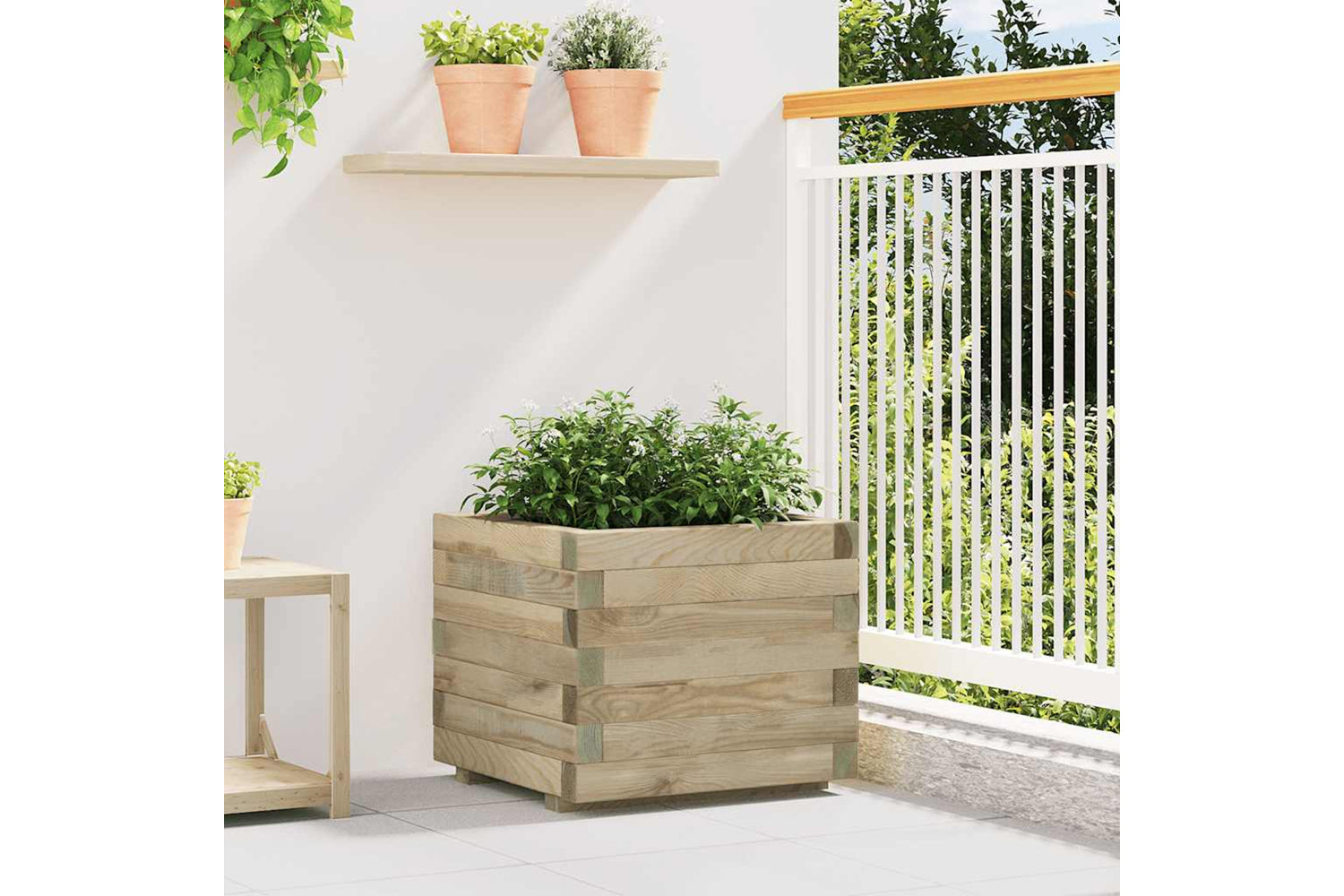 vidaXL 41659 Raised Bed 50x50x40cm Wood Square-3