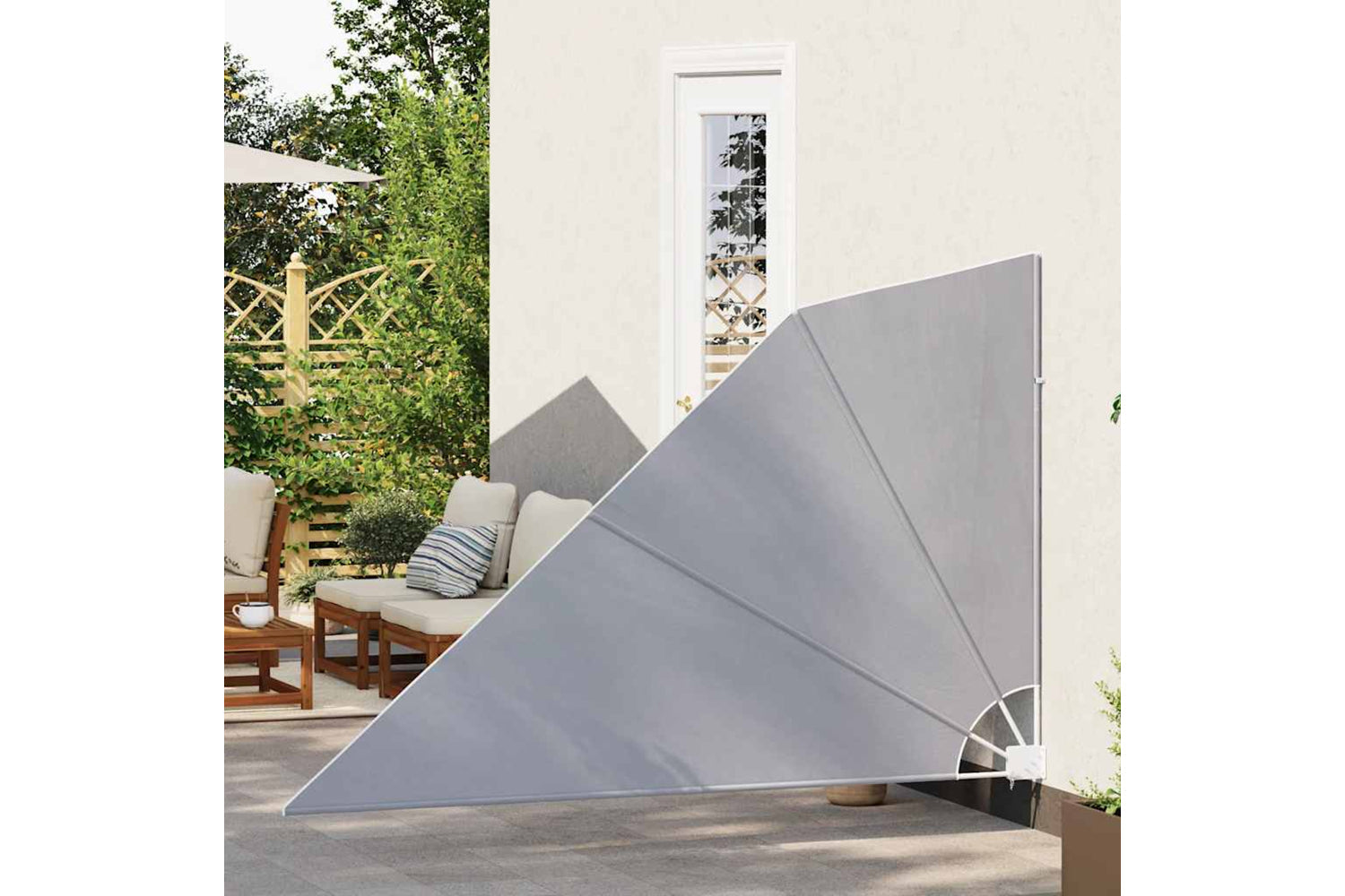 vidaXL 41574 Collapsible Balcony Side Awning Grey 160x240cm-2