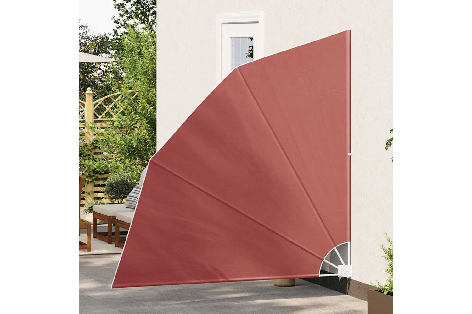 vidaXL 41579 Collapsible Balcony Side Awning Terracotta 210x210cm-2