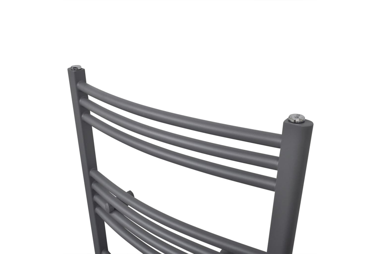 Vidaxl 141896 Grey Bathroom Central Heating Towel Rail Radiator Curve 480x480mm-3