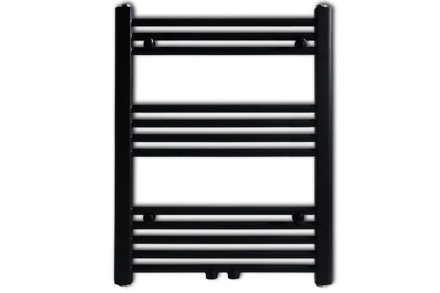 vidaXL 141906 Bathroom Heating Towel Rail Radiator Straight 600x764mm Black-2