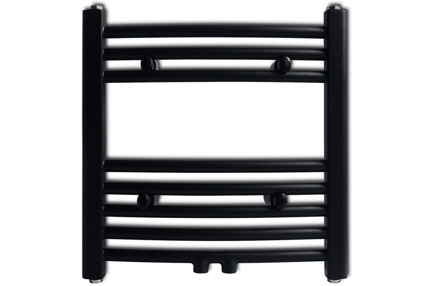 Vidaxl 141912 Black Bathroom Central Heating Towel Rail Radiator Curve 480x480mm-2