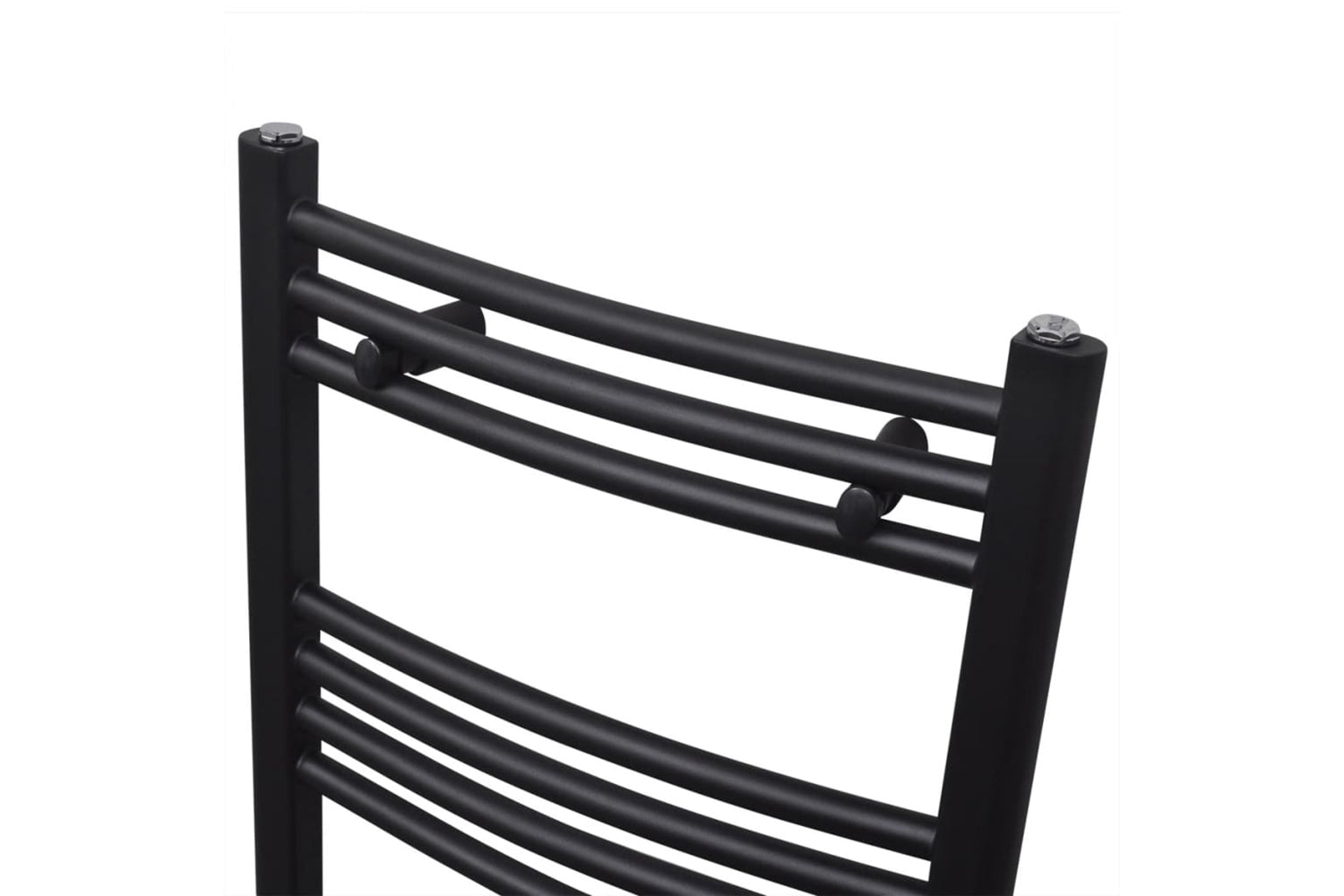 Vidaxl 141912 Black Bathroom Central Heating Towel Rail Radiator Curve 480x480mm-3