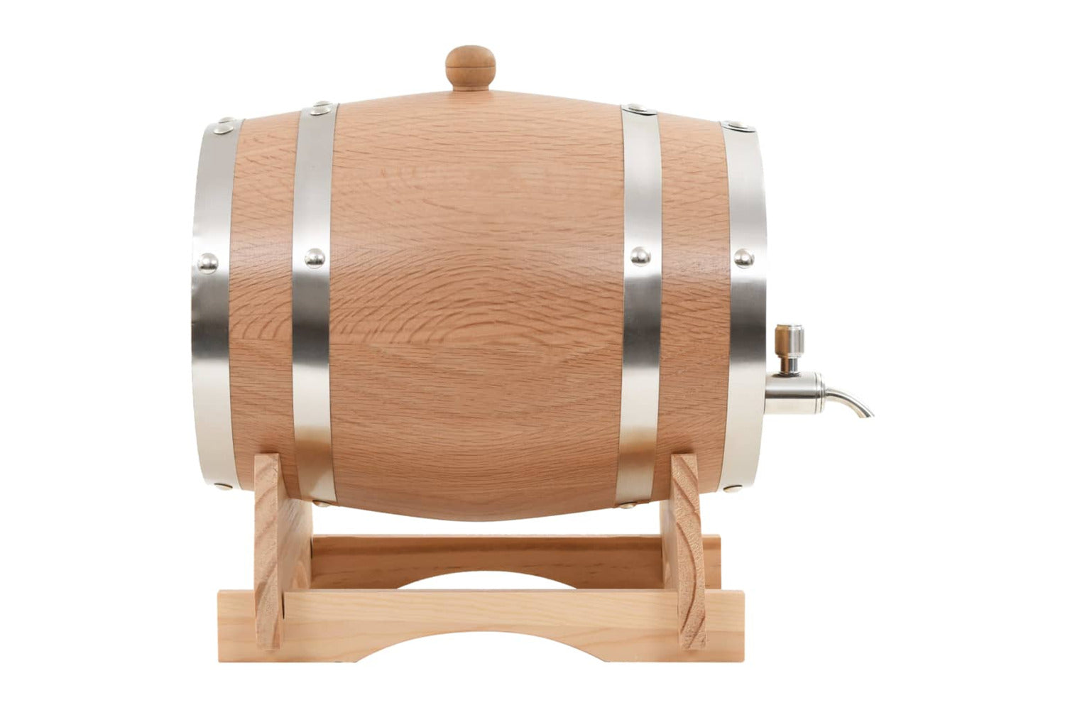 vidaXL 50677 6L Wine Barrel with Tap Solid Oak Wood-2