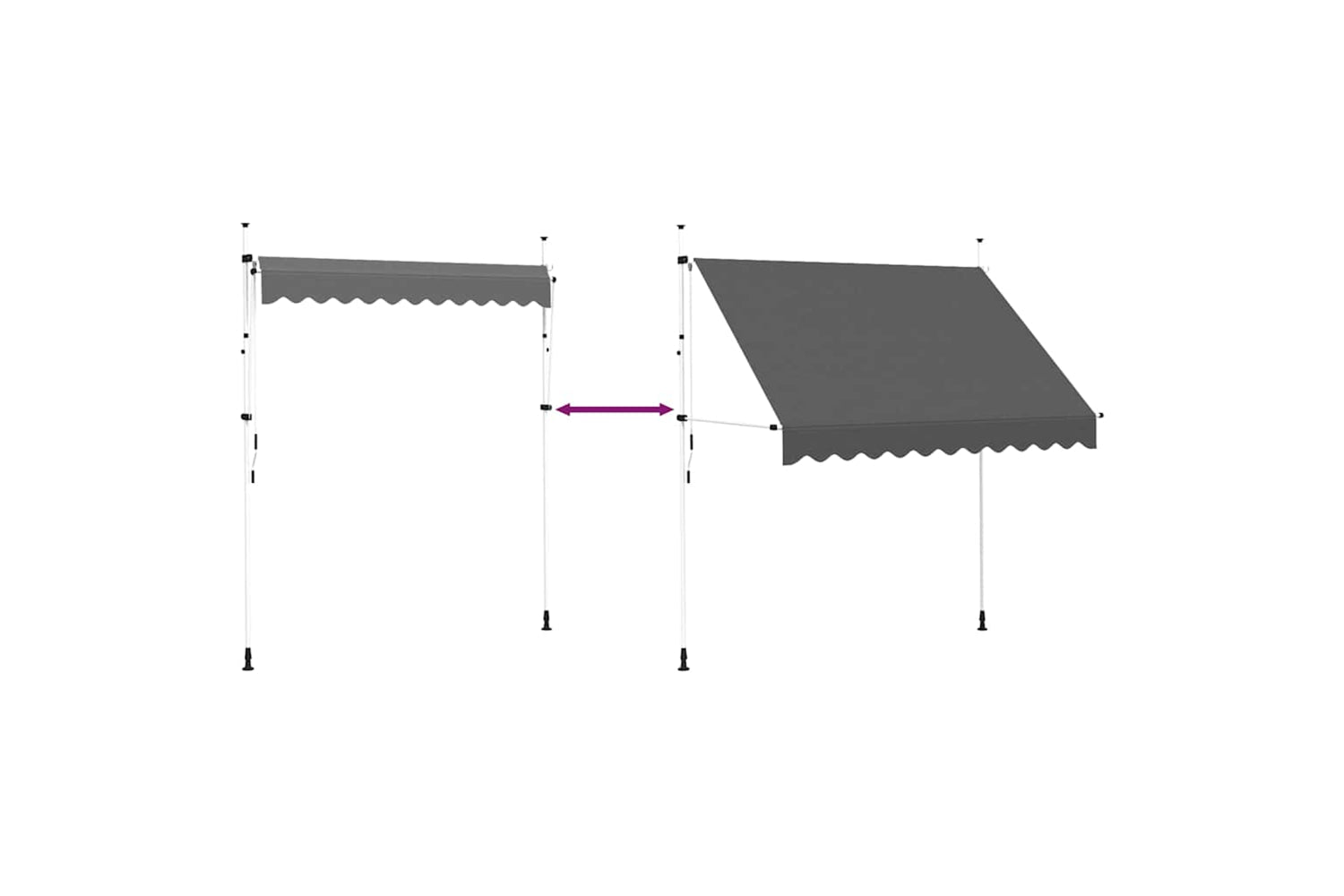vidaXL 143689 Manual Retractable Awning 250cm Anthracite-5