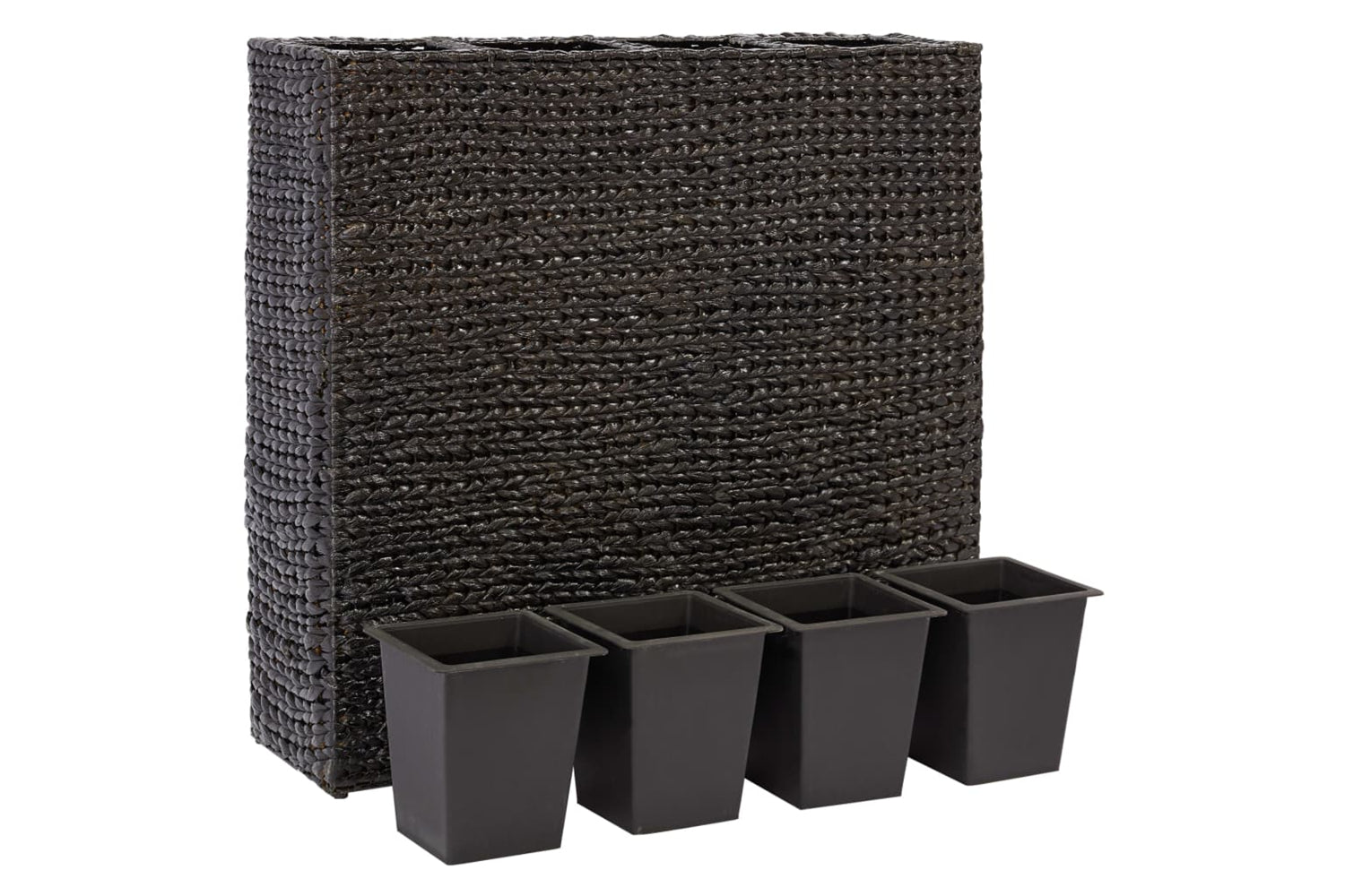 Vidaxl Raised Bed With 4 Pots Water Hyacinth Black-2