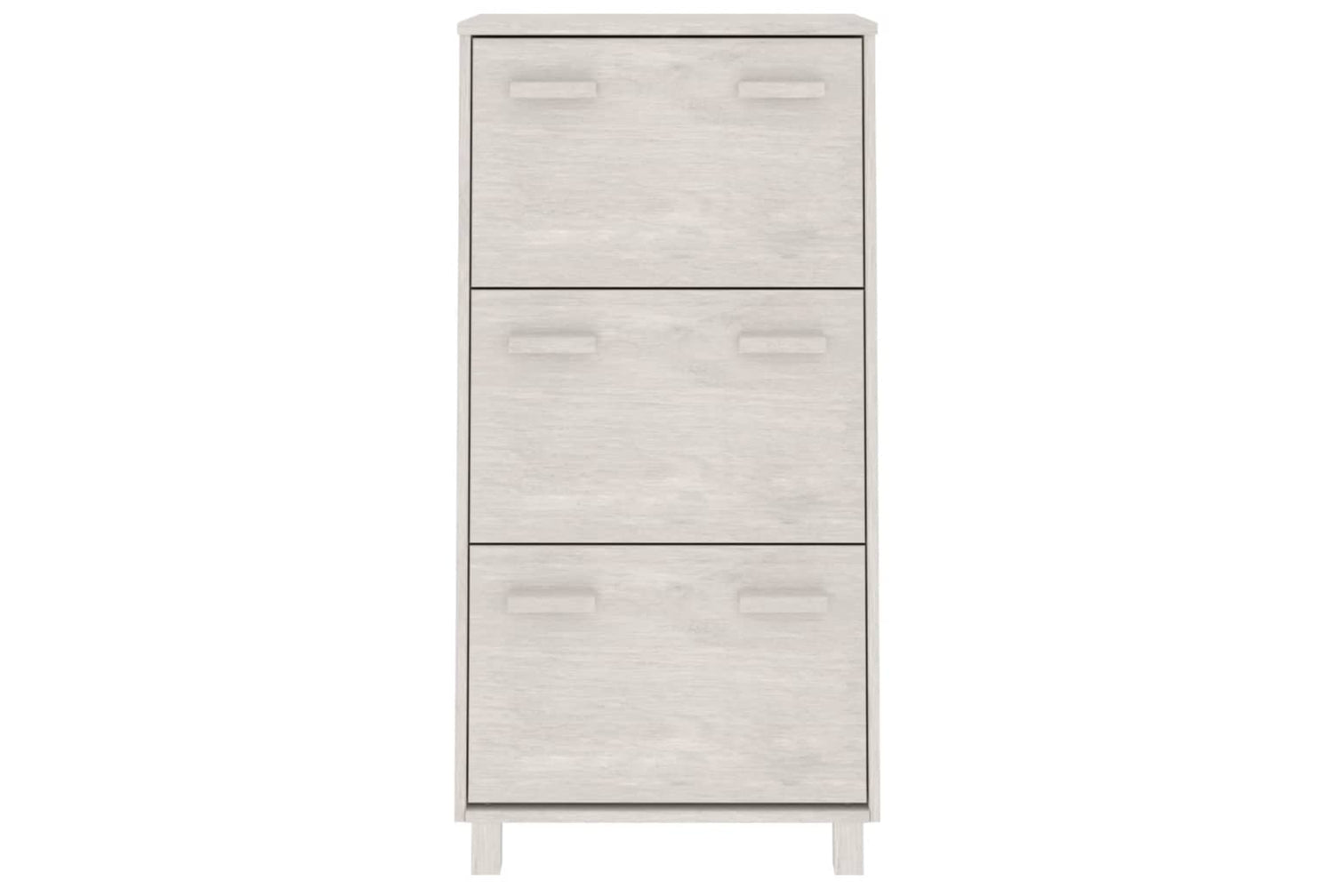 vidaXL Shoe Cabinet Hamar White 59.5x35x117cm Solid Wood Pine-2