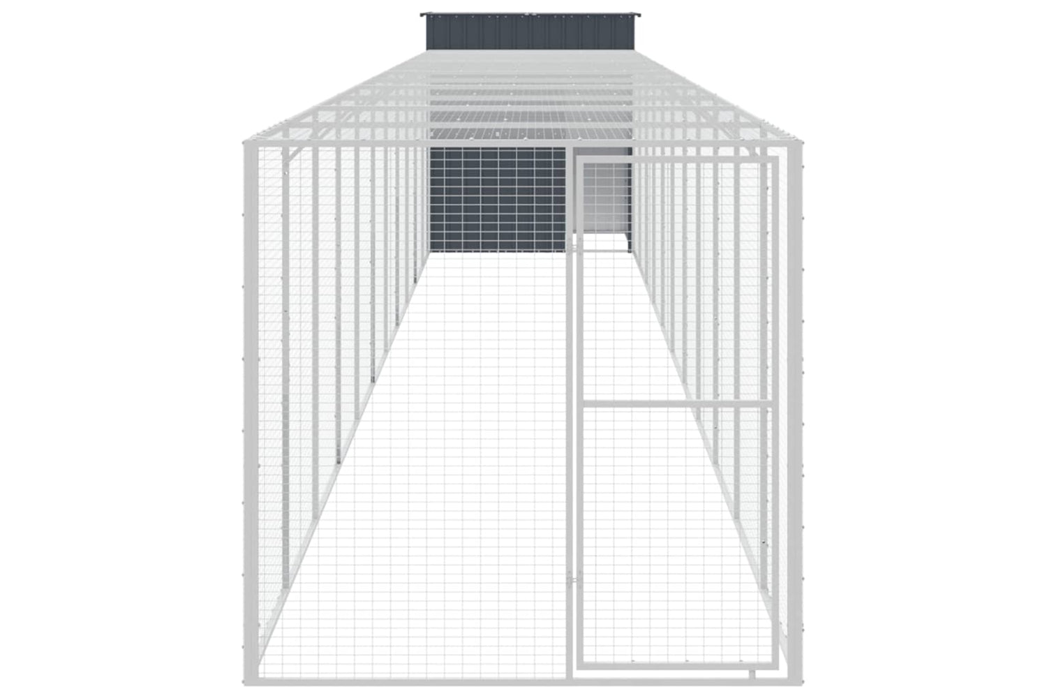 vidaXL 3189113 Chicken Cage With Run Anthracite 165x1271x181cm Galvanised Steel-2