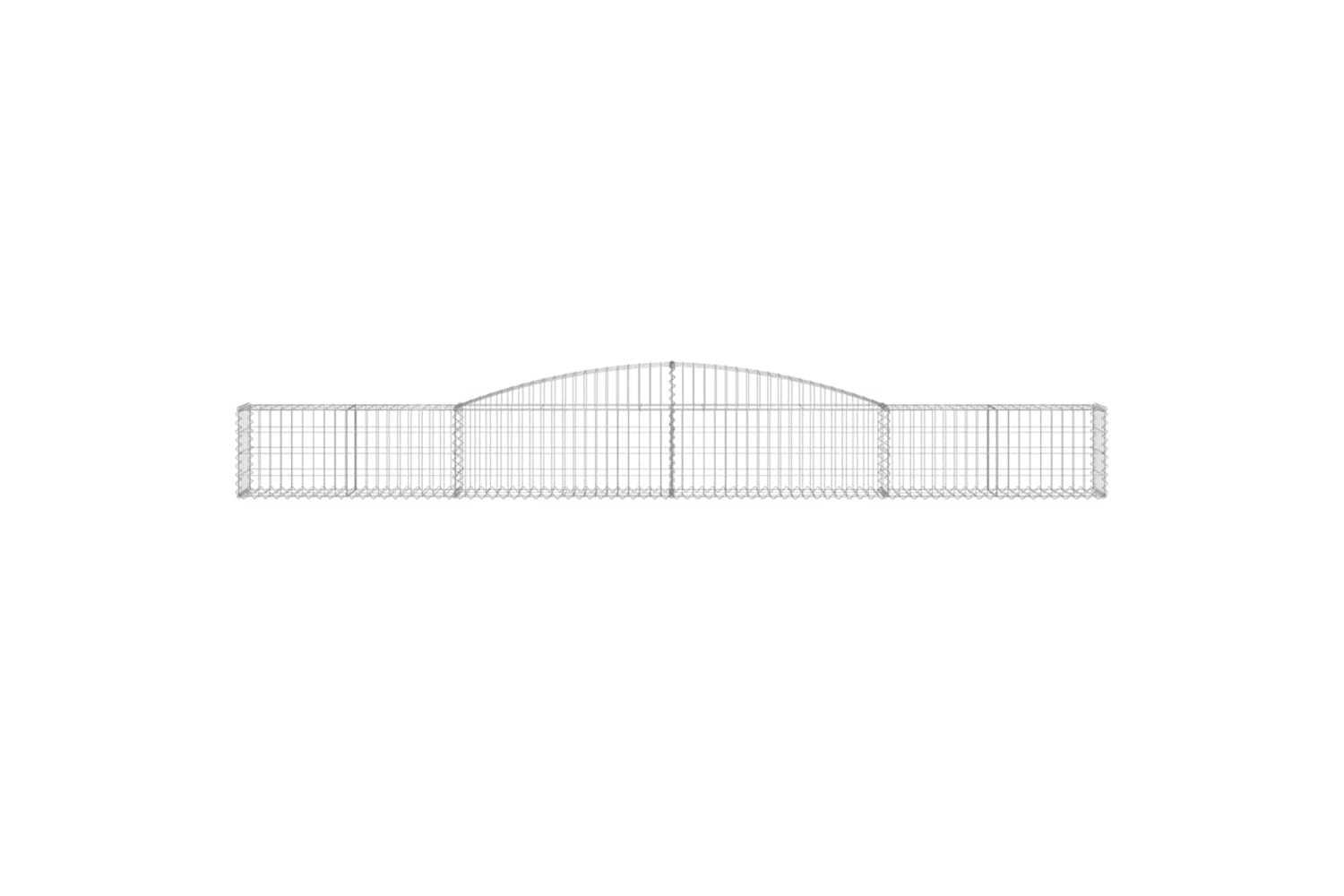vidaXL 3146828 Arched Gabion Baskets 3 Pcs 400x30x40/60cm Galvanised Iron-3