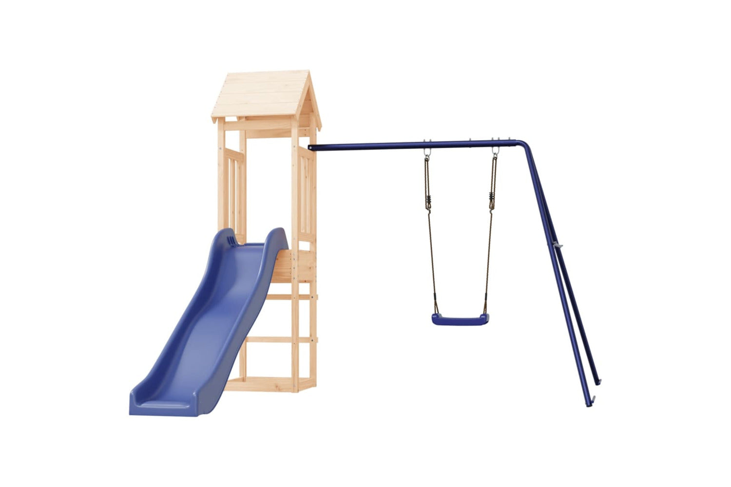 Vidaxl 3155819 Playhouse With Slide Swing Solid Wood Pine-3