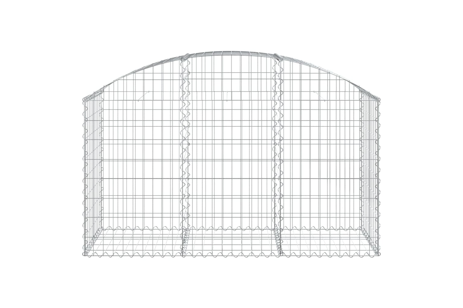 vidaXL 153454 Arched Gabion Basket 150x50x80/100cm Galvanised Iron-2